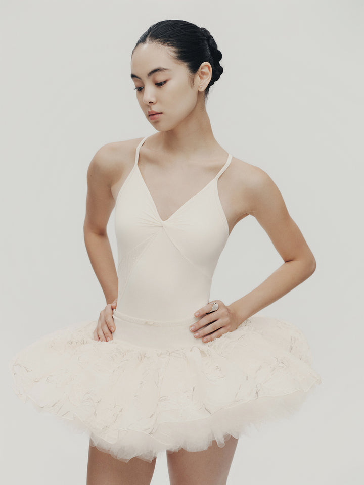 Ballet Leotard | Y-Back Knotted Lace Leotard