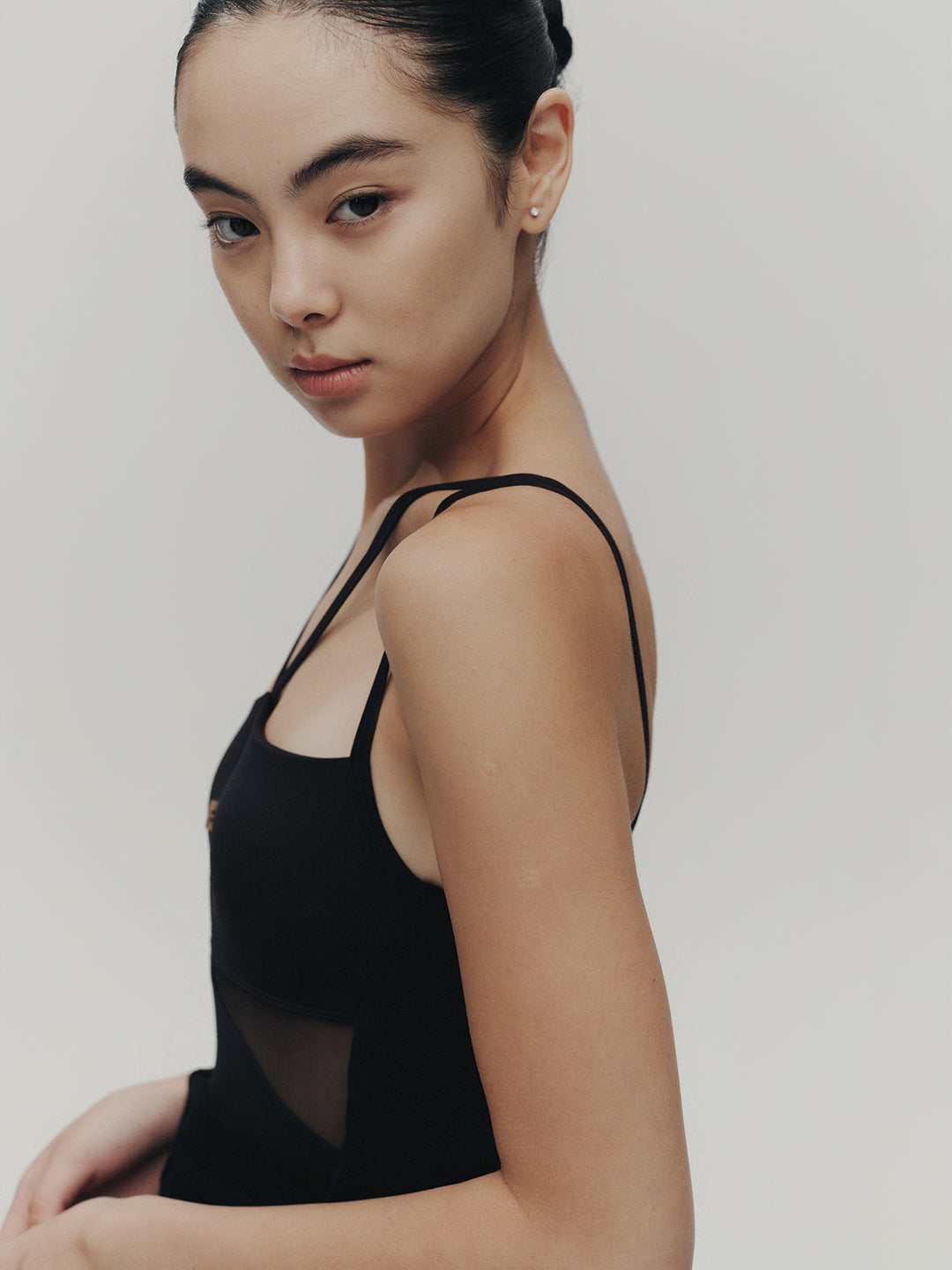 Typha Ballet Leotard | Black Yuan'shi Strap Geometric Edges Design
