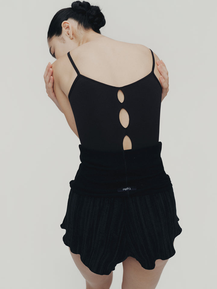 Typha Ballet Leotard | Black Yuan'shi Strap Geometric Edges Design