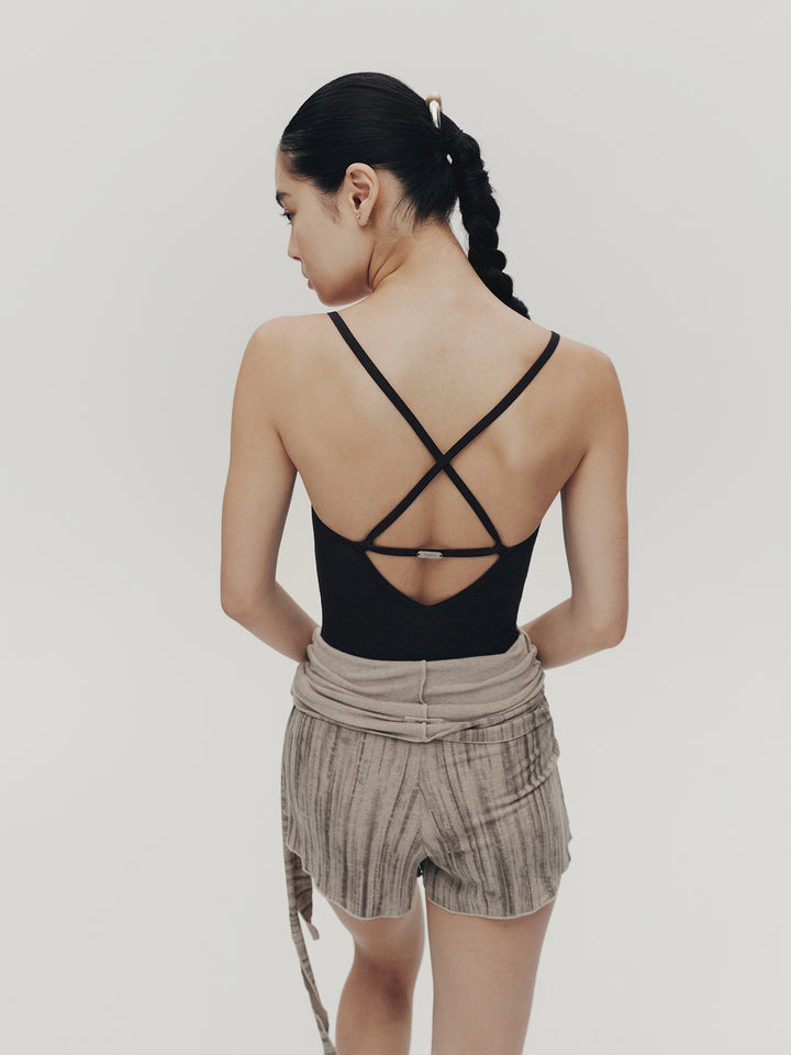 Typha Dance Shorts | Textured Stripe Fleece-Lined Shorts