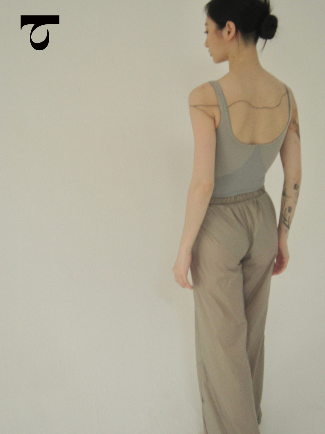 Typha Ballet Leotard | Blue-Gray Faux Two-Piece Vintage Design