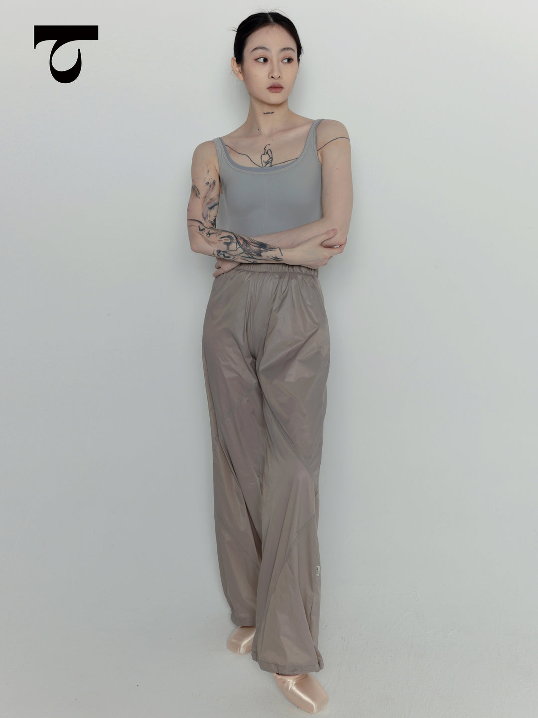 Typha Ballet Leotard | Blue-Gray Faux Two-Piece Vintage Design