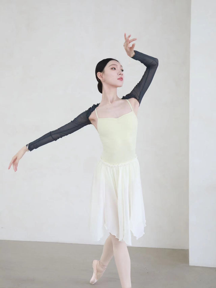 Typha Ballet Leotard | Classic Spaghetti Strap in Pastel Yellow