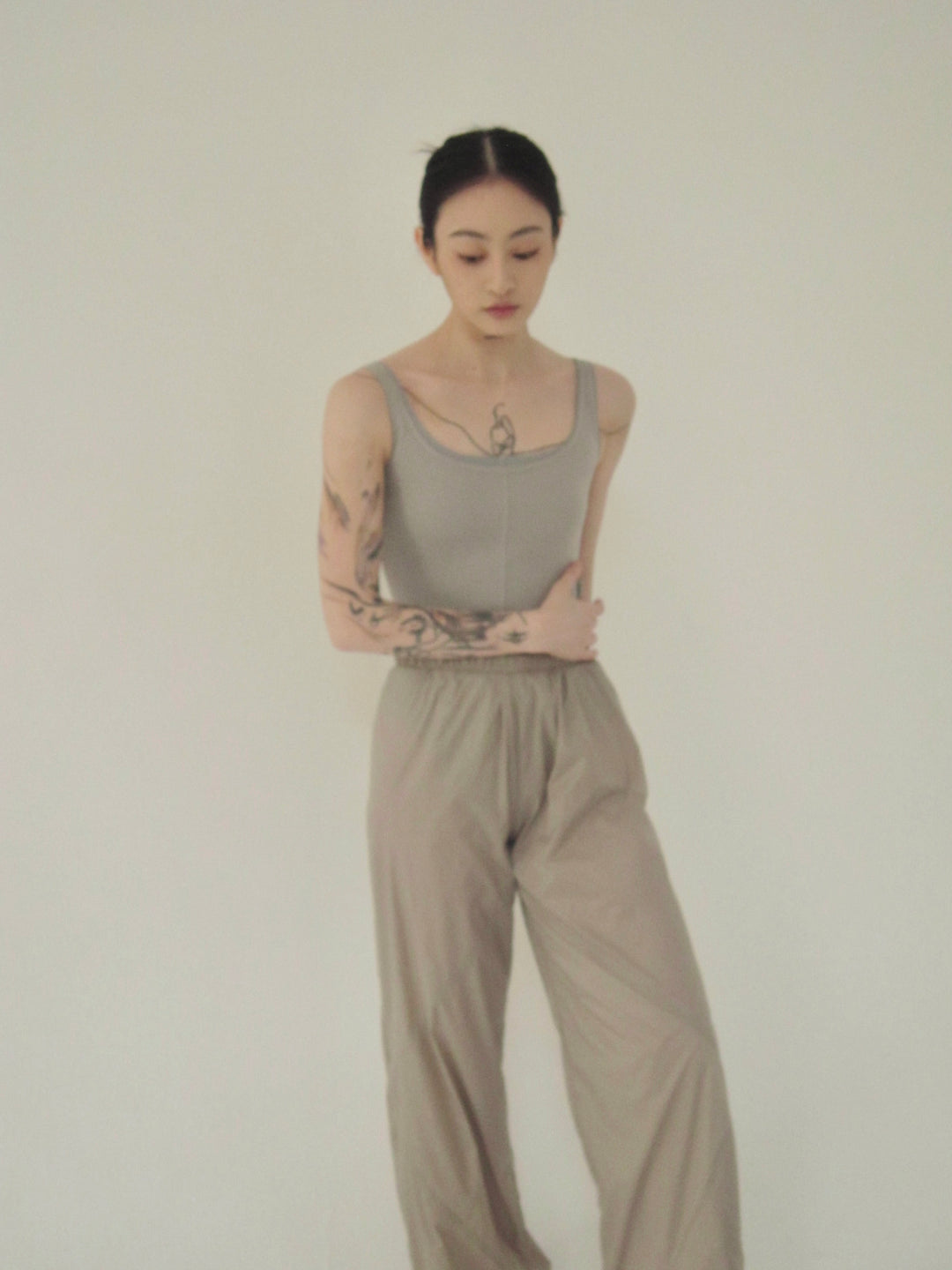 Typha Ballet Leotard | Blue-Gray Faux Two-Piece Vintage Design