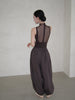 Ballet Leotard | High-Neck Dark Chocolate Mesh with Flowing Texture