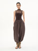 Ballet Leotard | High-Neck Dark Chocolate Mesh with Flowing Texture