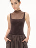 Ballet Leotard | High-Neck Dark Chocolate Mesh with Flowing Texture
