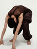 Ballet Leotard | High-Neck Dark Chocolate Mesh with Flowing Texture